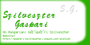 szilveszter gaspari business card